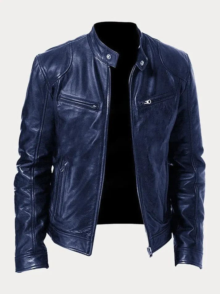 Modische Lederjacke für Männer, ideal für kühle Herbst- und Wintertage
