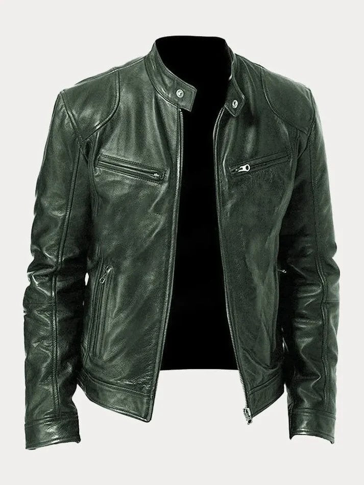 Modische Lederjacke für Männer, ideal für kühle Herbst- und Wintertage