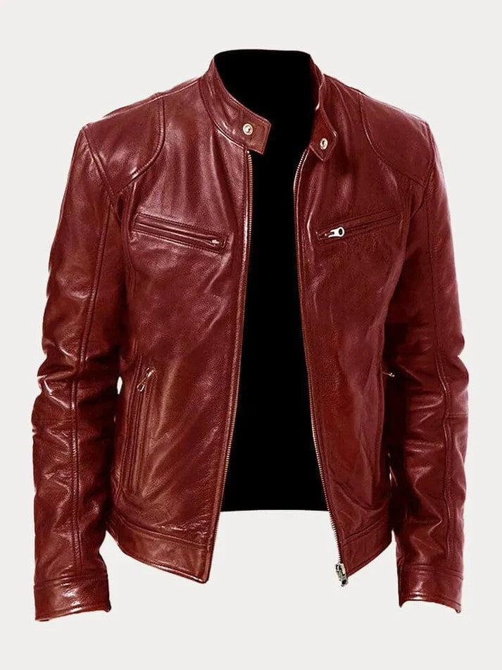 Modische Lederjacke für Männer, ideal für kühle Herbst- und Wintertage