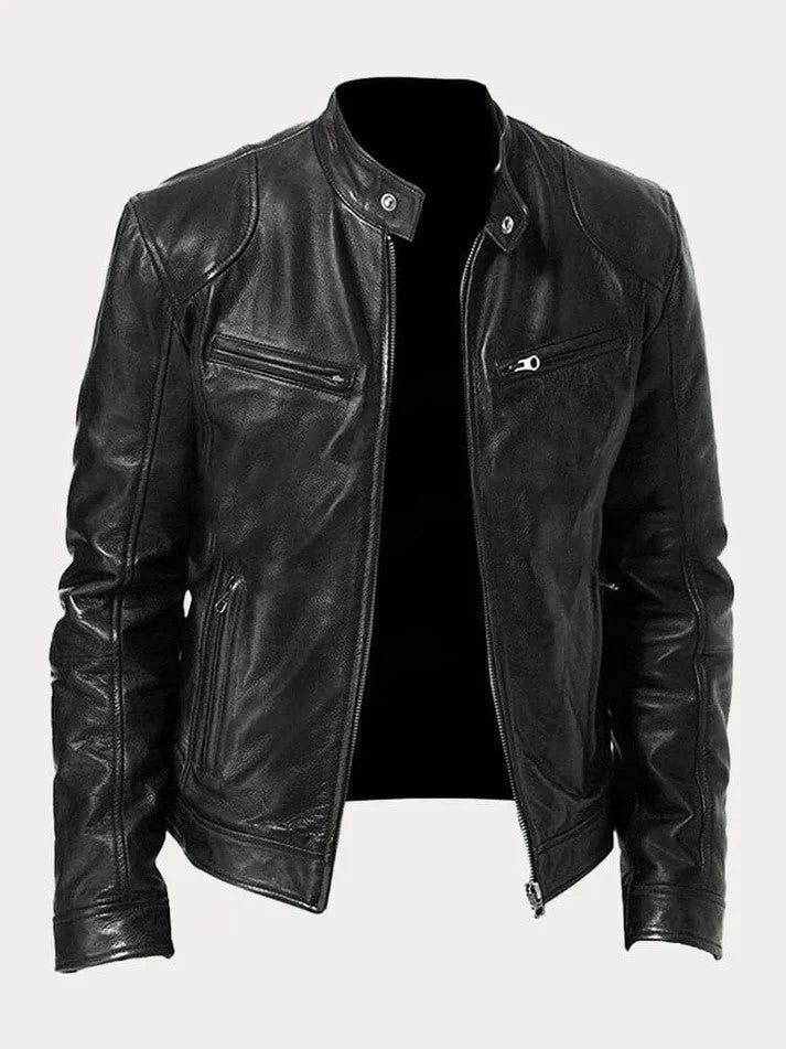 Modische Lederjacke für Männer, ideal für kühle Herbst- und Wintertage
