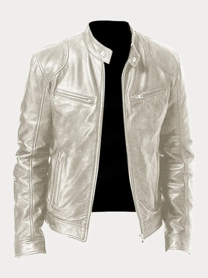 Modische Lederjacke für Männer, ideal für kühle Herbst- und Wintertage