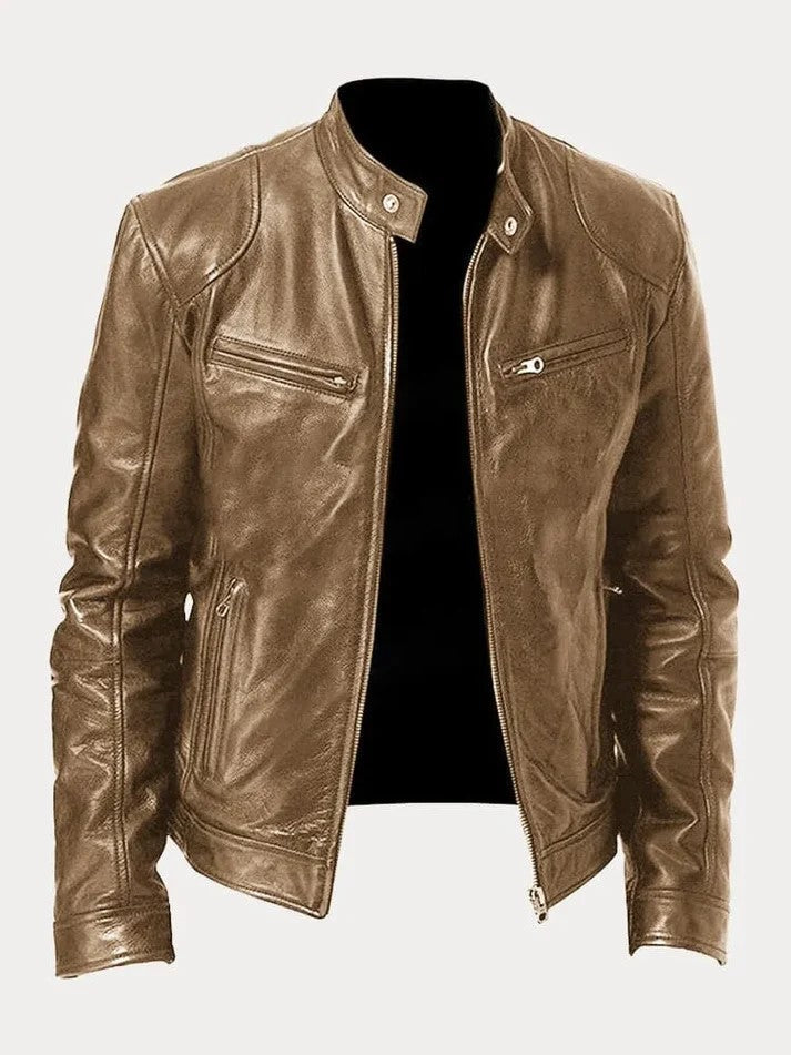 Modische Lederjacke für Männer, ideal für kühle Herbst- und Wintertage
