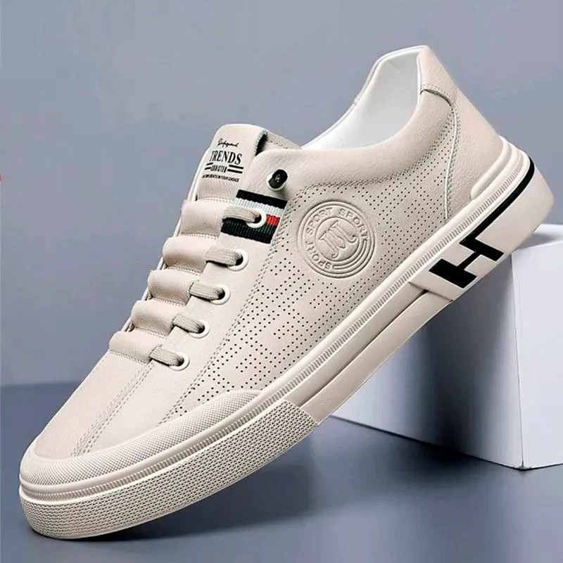 Modische Herren-Sneaker zum Schnüren mit rutschfester Sohle und sportlichem Design








