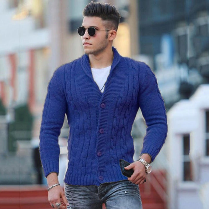 Modische Strickjacke für Männer, ideal für Herbst- und Wintertage.