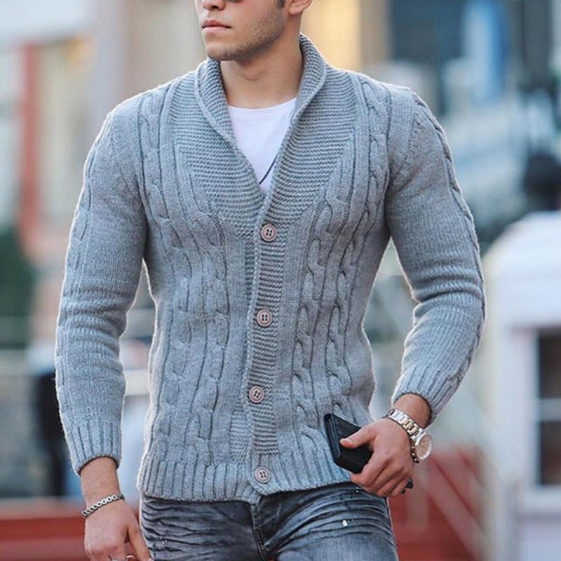 Modische Strickjacke für Männer, ideal für Herbst- und Wintertage.