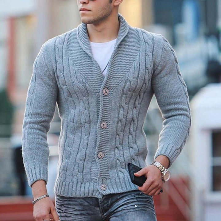 Modische Strickjacke für Männer, ideal für Herbst- und Wintertage.