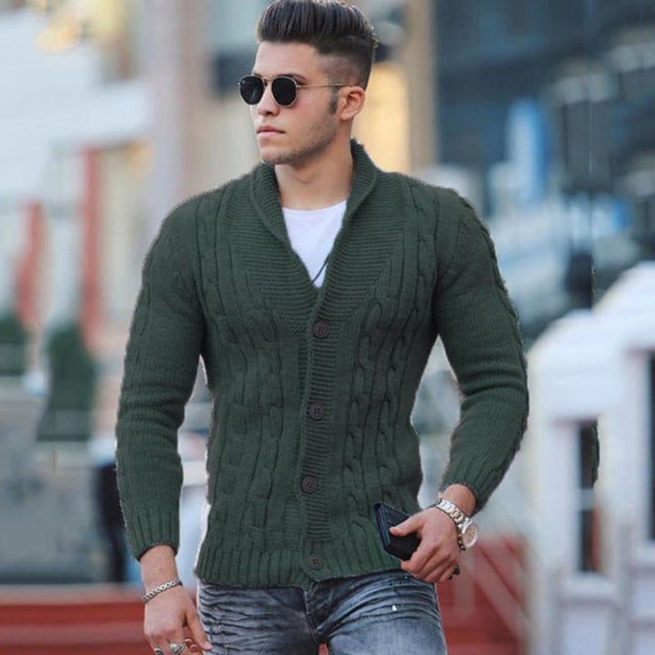 Modische Strickjacke für Männer, ideal für Herbst- und Wintertage.