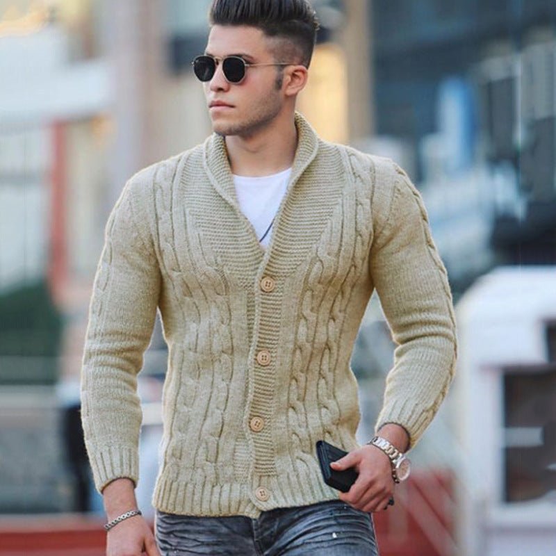Modische Strickjacke für Männer, ideal für Herbst- und Wintertage.