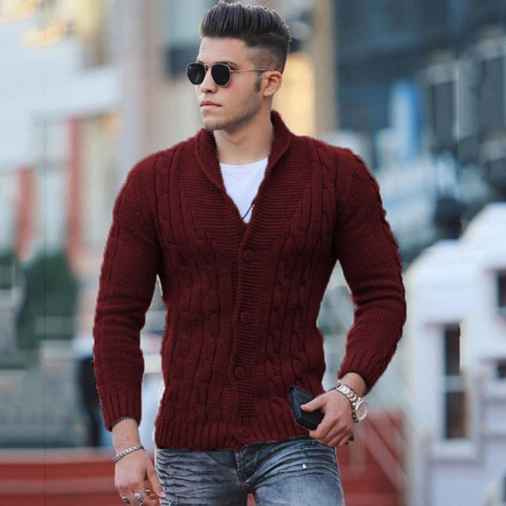Modische Strickjacke für Männer, ideal für Herbst- und Wintertage.