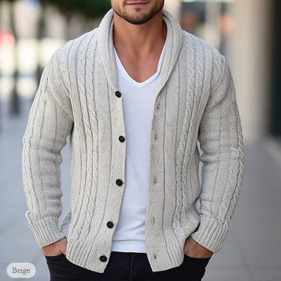 Modische Strickjacke für Männer – ideal für kalte Herbst- und Wintertage.