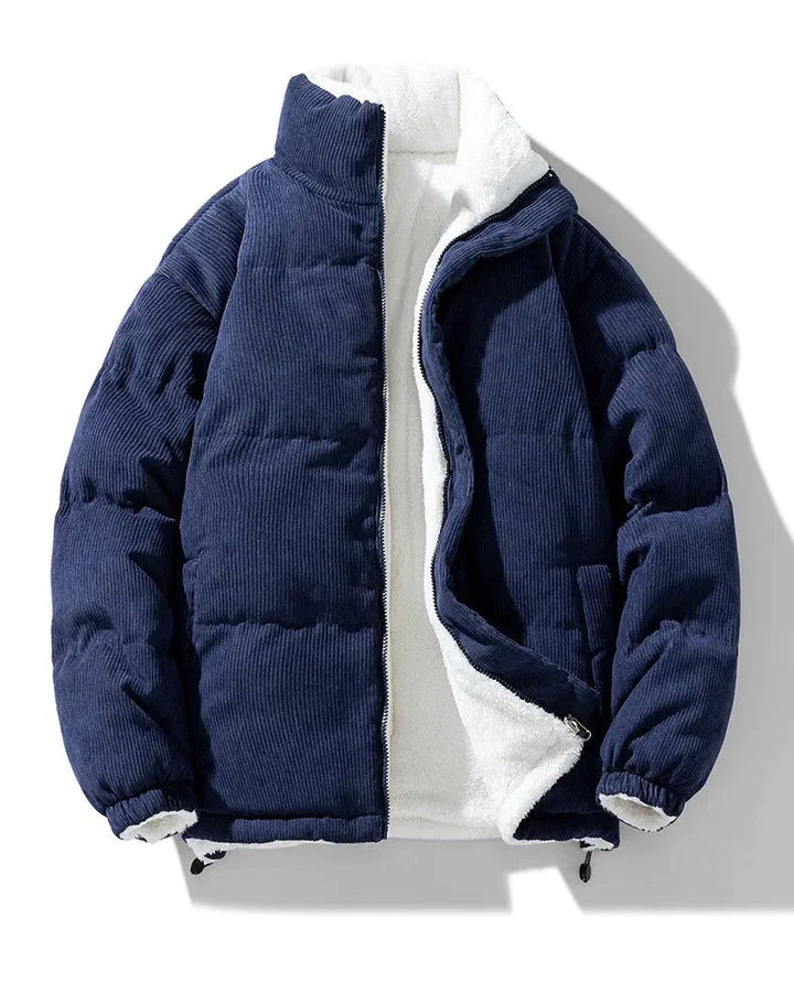 Modische Wende-Winterjacke für Männer, perfekt für kalte Herbst- und Wintertage.