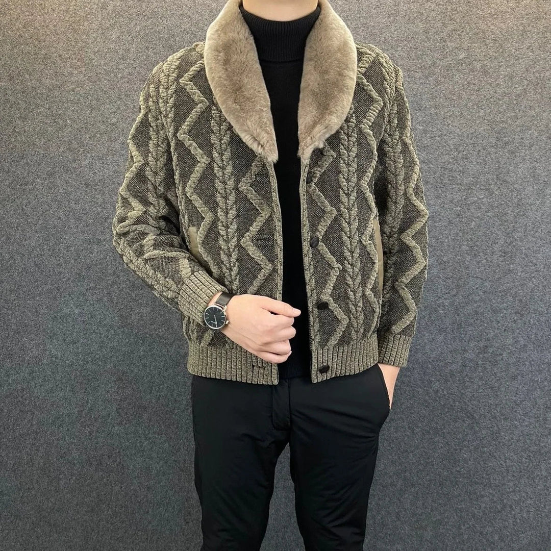 Modische Wendestrickjacke für Herren, ideal für den Winter und vielseitige Looks