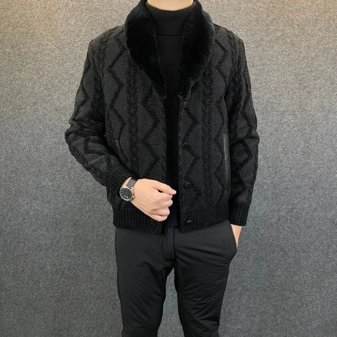 Modische Wendestrickjacke für Herren, ideal für den Winter und vielseitige Looks