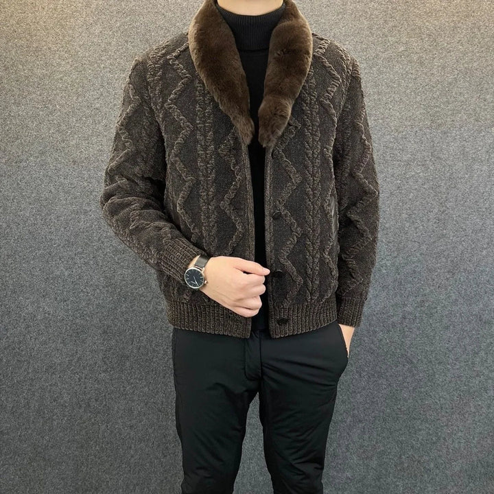 Modische Wendestrickjacke für Herren, ideal für den Winter und vielseitige Looks