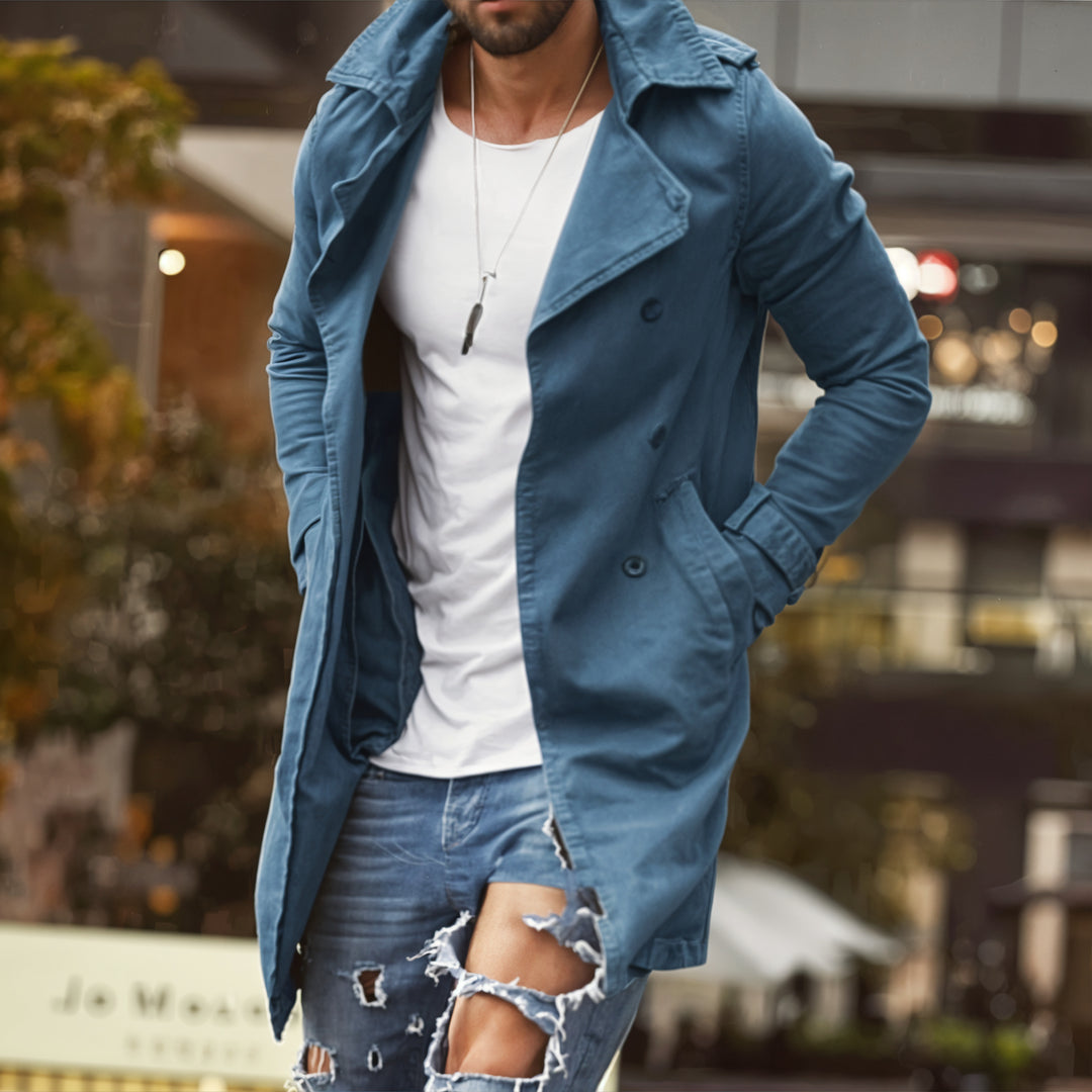 Modischer langer Wintermantel für Männer, perfekt für Herbst- und Wintertage, mit elegantem Design und wohliger Wärme