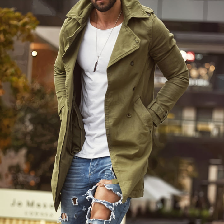 Modischer langer Wintermantel für Männer, perfekt für Herbst- und Wintertage, mit elegantem Design und wohliger Wärme