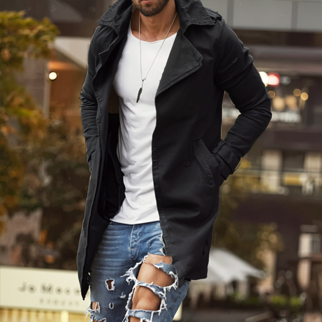 Modischer langer Wintermantel für Männer, perfekt für Herbst- und Wintertage, mit elegantem Design und wohliger Wärme