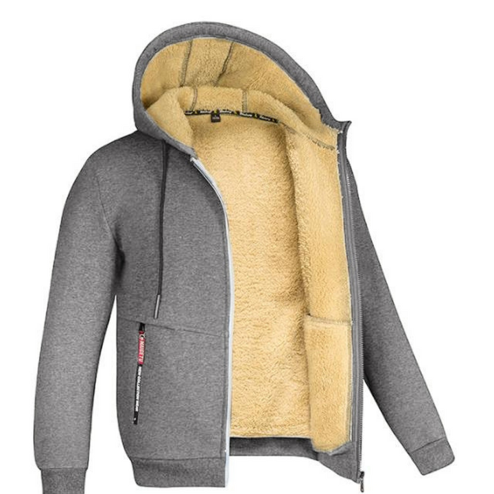 Kuscheliger warmer Herren-Kapuzenpullover mit flauschigem Innenfutter – ideal für kalte Wintertage.