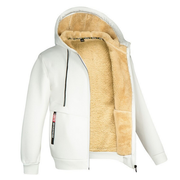 Kuscheliger warmer Herren-Kapuzenpullover mit flauschigem Innenfutter – ideal für kalte Wintertage.