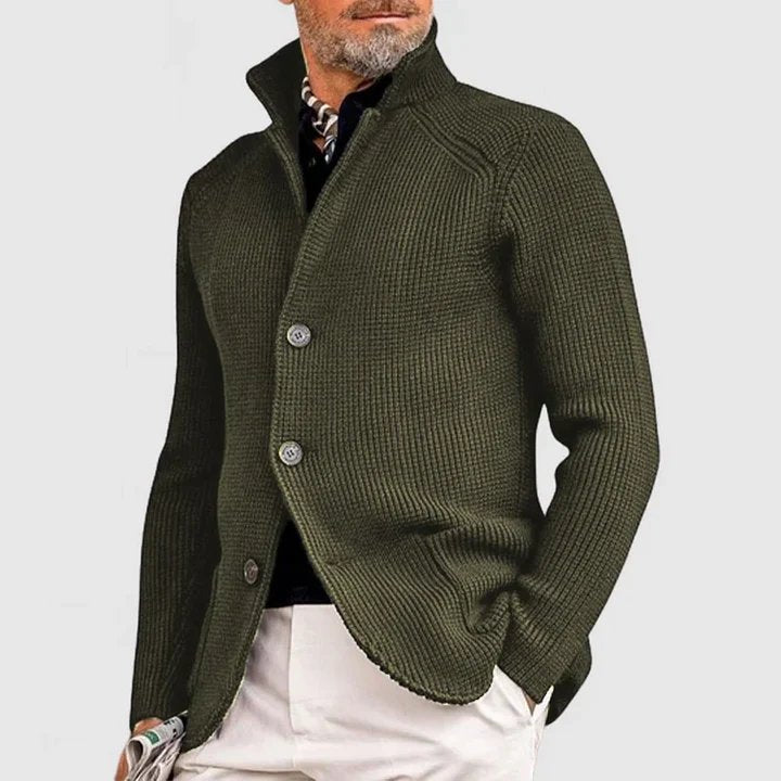 Premium-Strickjacke für Männer, ideal für elegante Outfits an kühlen Herbst- und Wintertagen.