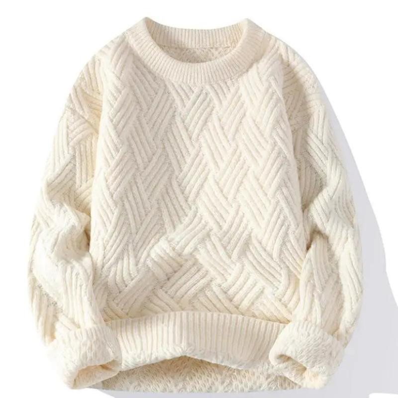 Pullover mit strukturiertem Rundhalsausschnitt für Männer, stilvoll und komfortabel für den Herbst und Winter