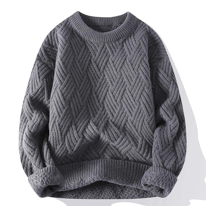 Pullover mit strukturiertem Rundhalsausschnitt für Männer, stilvoll und komfortabel für den Herbst und Winter