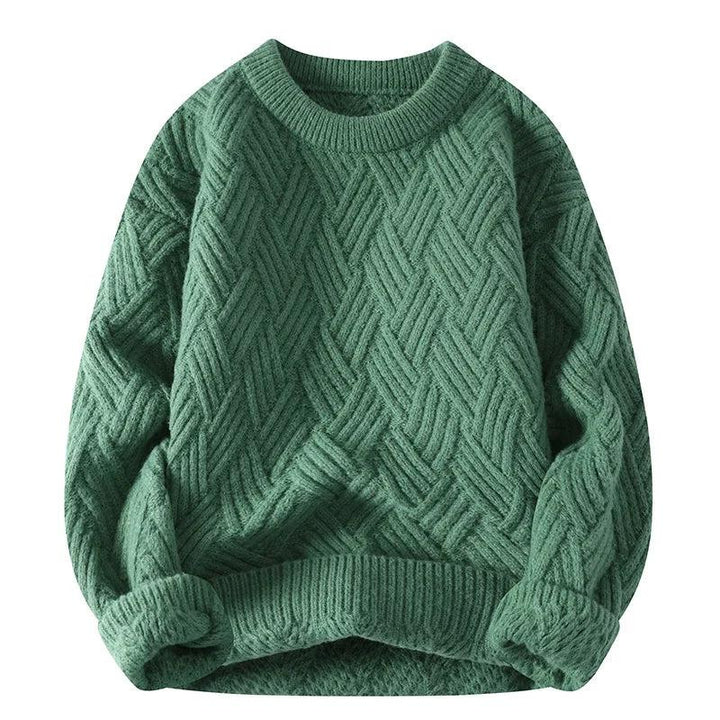 Pullover mit strukturiertem Rundhalsausschnitt für Männer, stilvoll und komfortabel für den Herbst und Winter