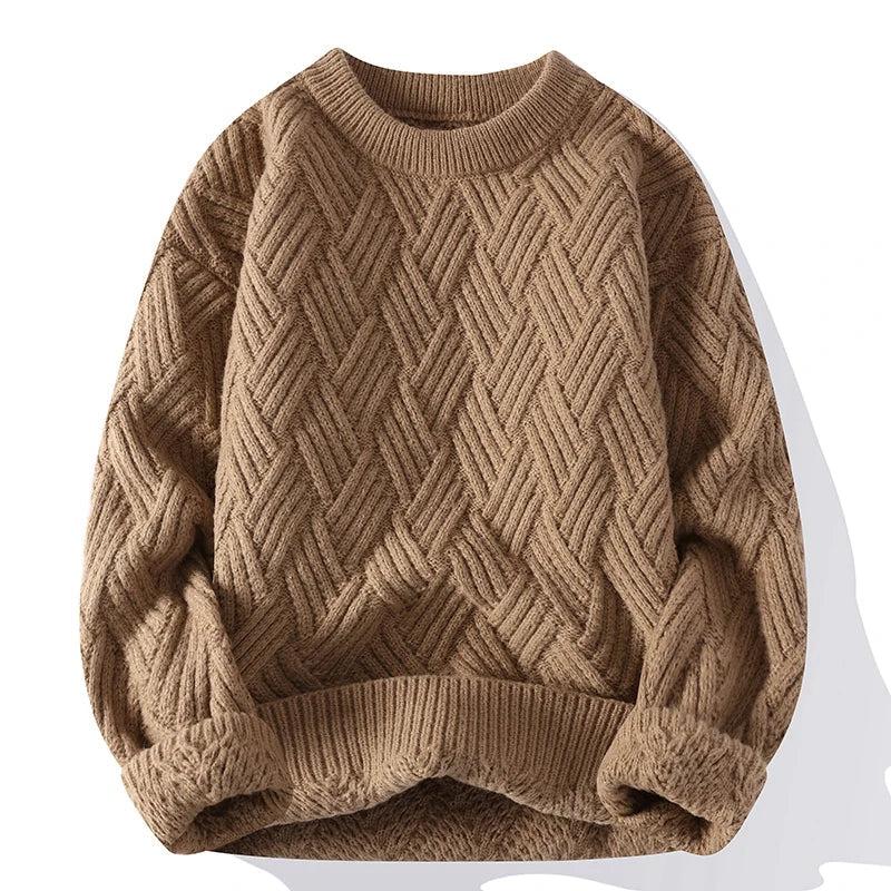 Pullover mit strukturiertem Rundhalsausschnitt für Männer, stilvoll und komfortabel für den Herbst und Winter