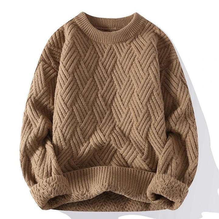 Pullover mit strukturiertem Rundhalsausschnitt für Männer, stilvoll und komfortabel für den Herbst und Winter
