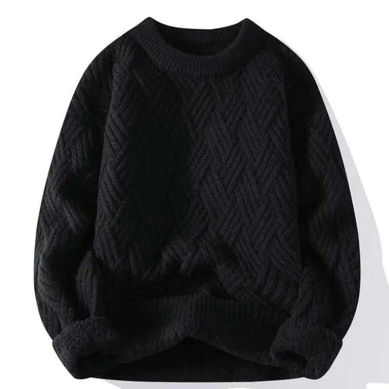 Pullover mit strukturiertem Rundhalsausschnitt für Männer, stilvoll und komfortabel für den Herbst und Winter