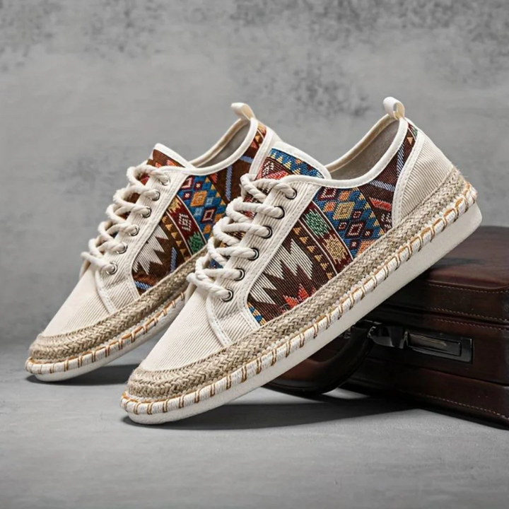 Herren Retro flache modische Schuhe mit auffälligem Print-Design für Alltag und Freizeit