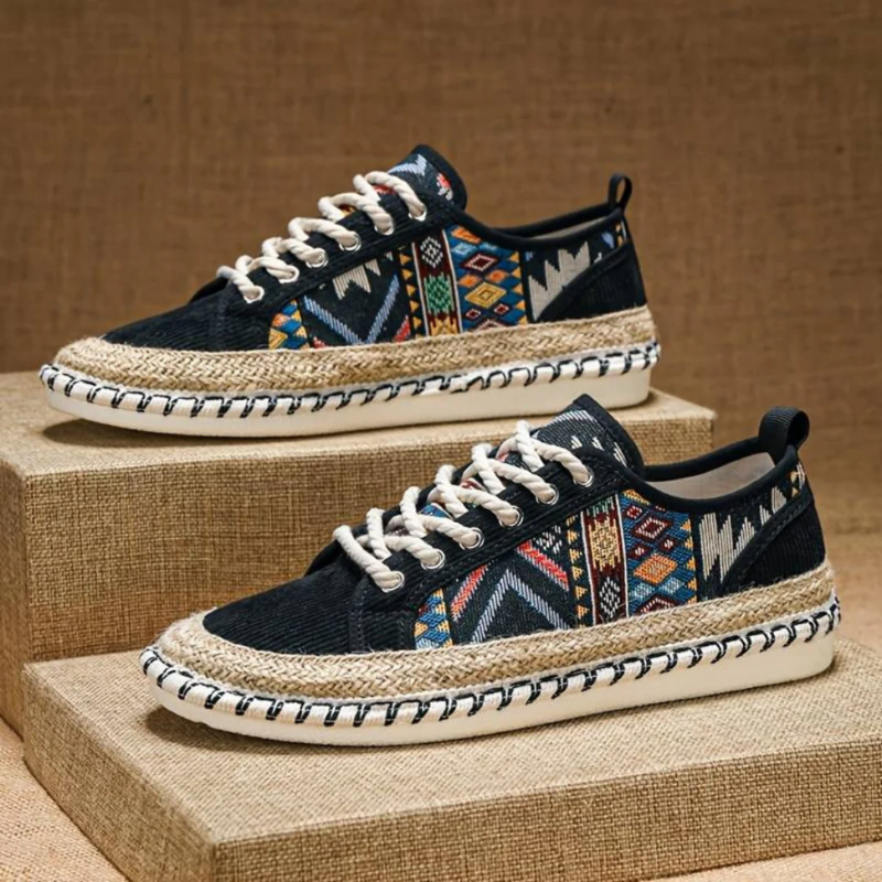 Herren Retro flache modische Schuhe mit auffälligem Print-Design für Alltag und Freizeit