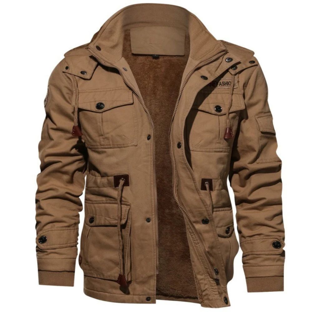 Robuste warme Jacke für Männer, ideal für Herbst- und Wintertage, bietet Komfort und Haltbarkeit.