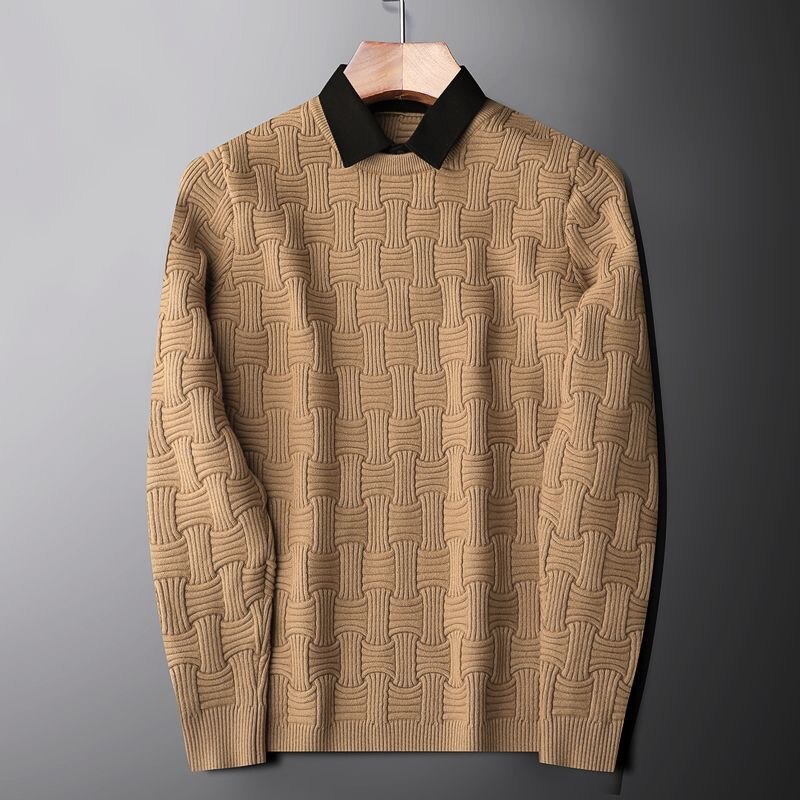 Schicker eleganter Pullover für Männer, ideal für Herbst- und Wintertage, kombiniert Stil und Komfort.