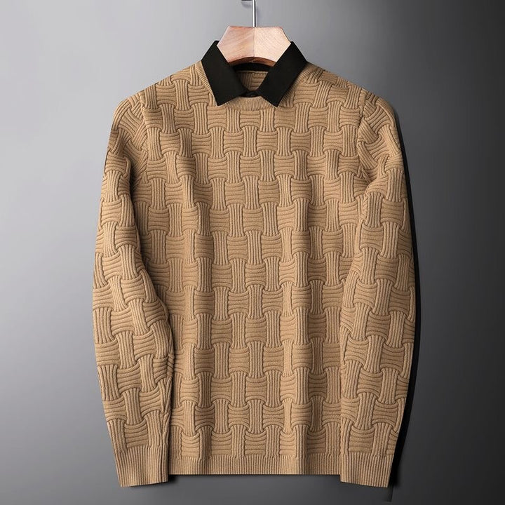 Schicker eleganter Pullover für Männer, ideal für Herbst- und Wintertage, kombiniert Stil und Komfort.