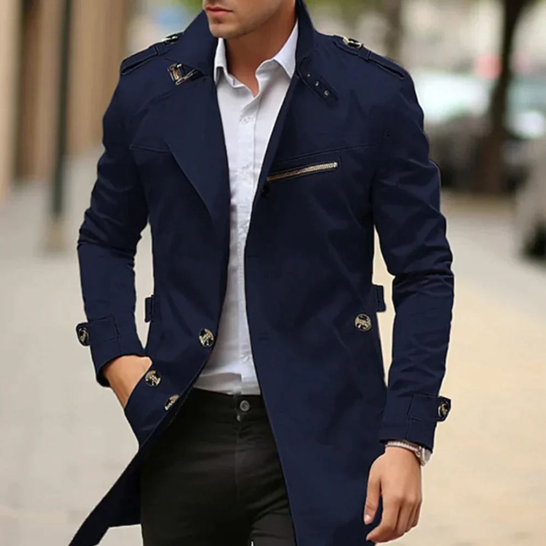 Schicker Trenchcoat für Männer – eleganter Mantel für Herbst- und Wintertage