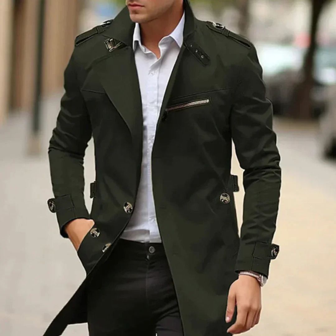 Schicker Trenchcoat für Männer – eleganter Mantel für Herbst- und Wintertage