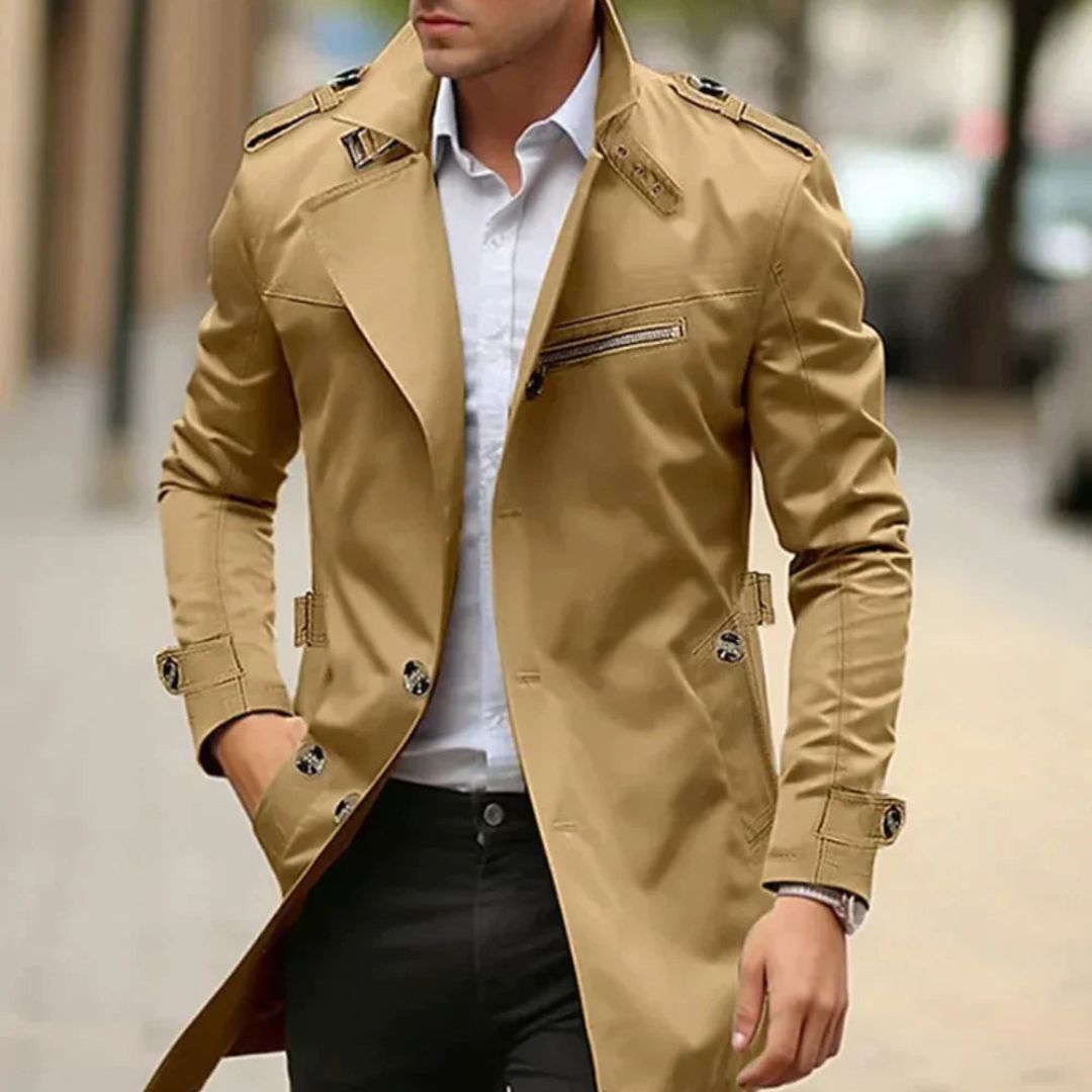 Schicker Trenchcoat für Männer – eleganter Mantel für Herbst- und Wintertage