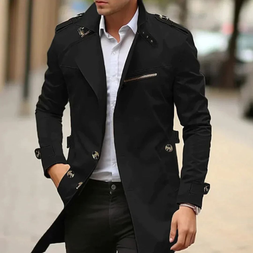 Schicker Trenchcoat für Männer – eleganter Mantel für Herbst- und Wintertage