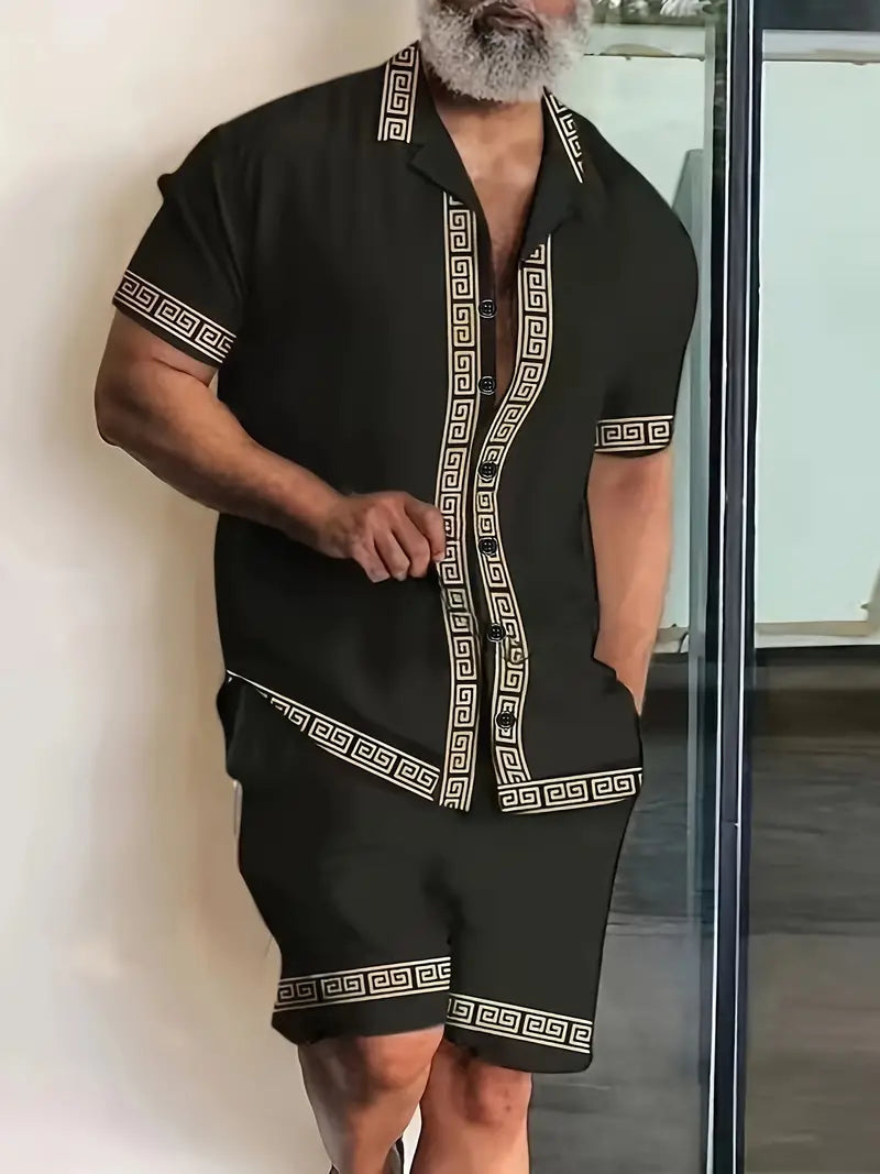 Schickes Sommerset für Männer, elegantes und luftiges Outfit für warme Tage