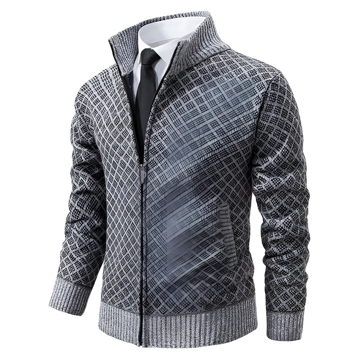 Stilvolle Herren-Winterjacke mit Reißverschluss, warm und modern für den Winter