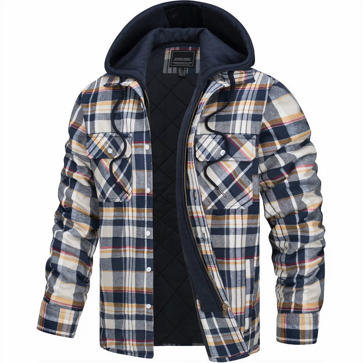  Karierte Winterjacke für Männer, stilvoll und warm für kalte Tage