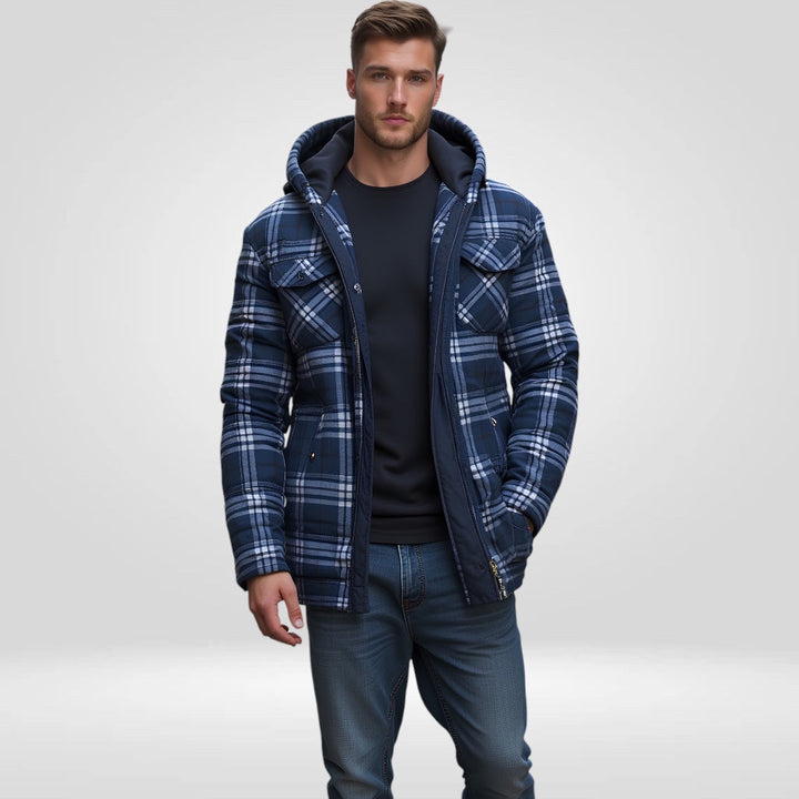  Karierte Winterjacke für Männer, stilvoll und warm für kalte Tage