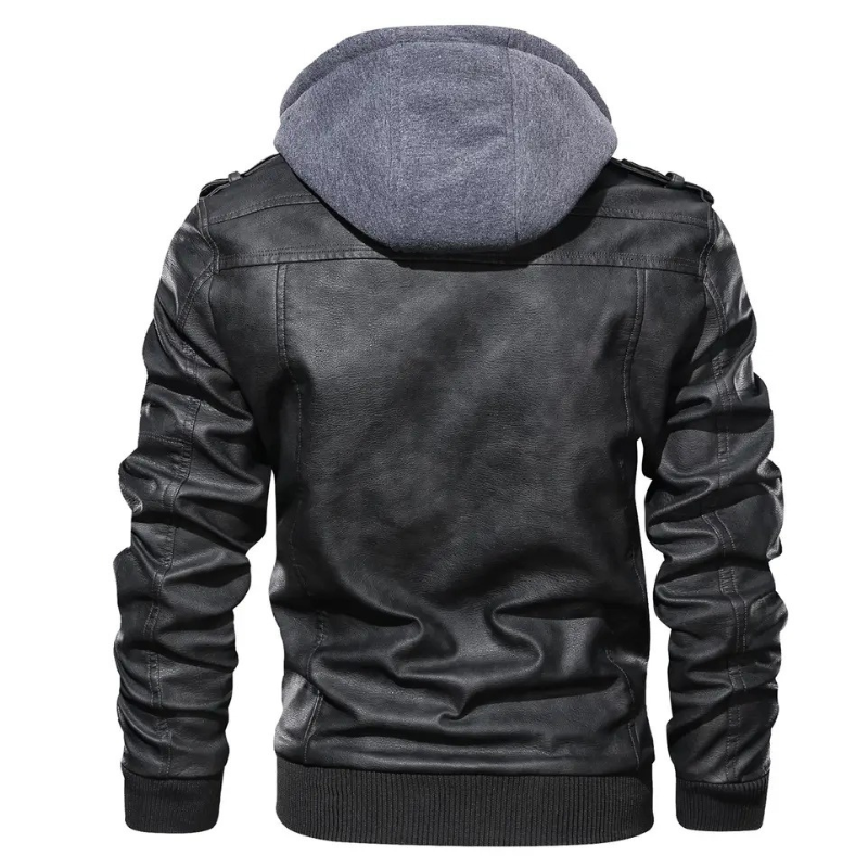 Elegante Lederjacke mit Kapuze für Männer - Gregorios