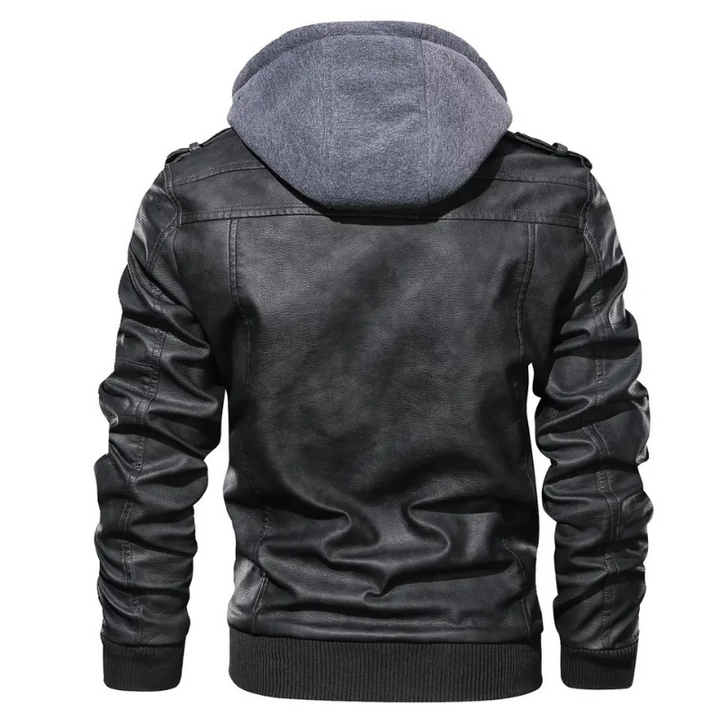 Elegante Lederjacke mit Kapuze für Männer - Gregorios