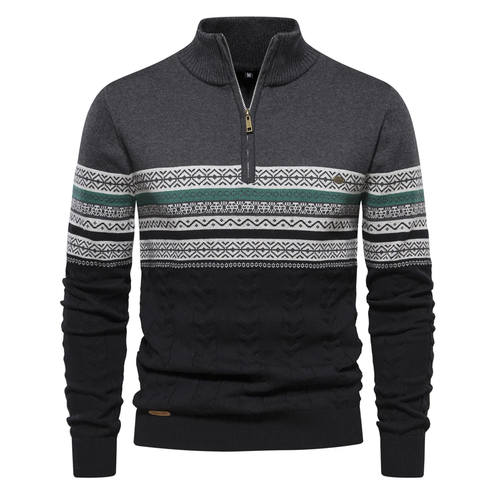 Stilvoller Herrenpullover mit Reißverschluss aus weichem Material