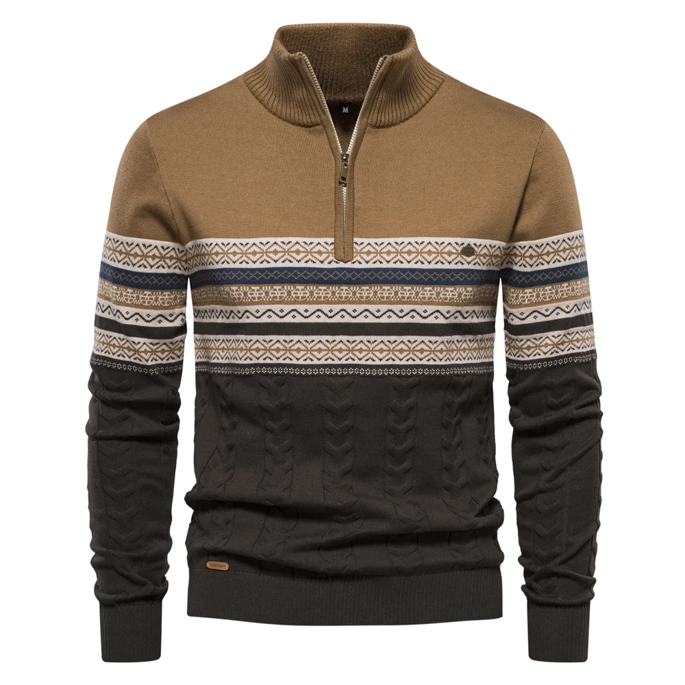 Stilvoller Herrenpullover mit Reißverschluss aus weichem Material