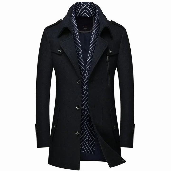 Eleganter und warmer Wintermantel für Herren mit klassischem Design und hochwertiger Verarbeitung.