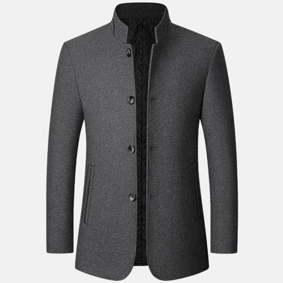 Eleganter Wintermantel aus Wolle für Herren, ideal für kalte Tage