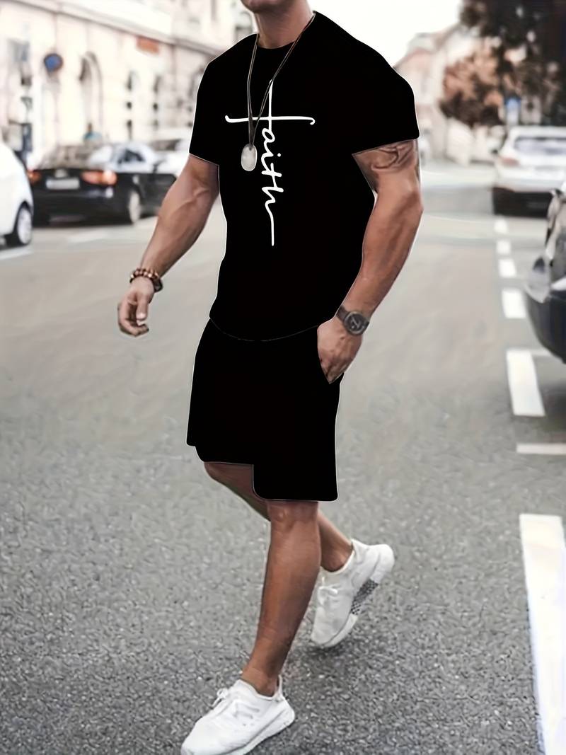 Stilvolles und bequemes Faith Print Set für Männer – moderner Look mit maximalem Komfort.